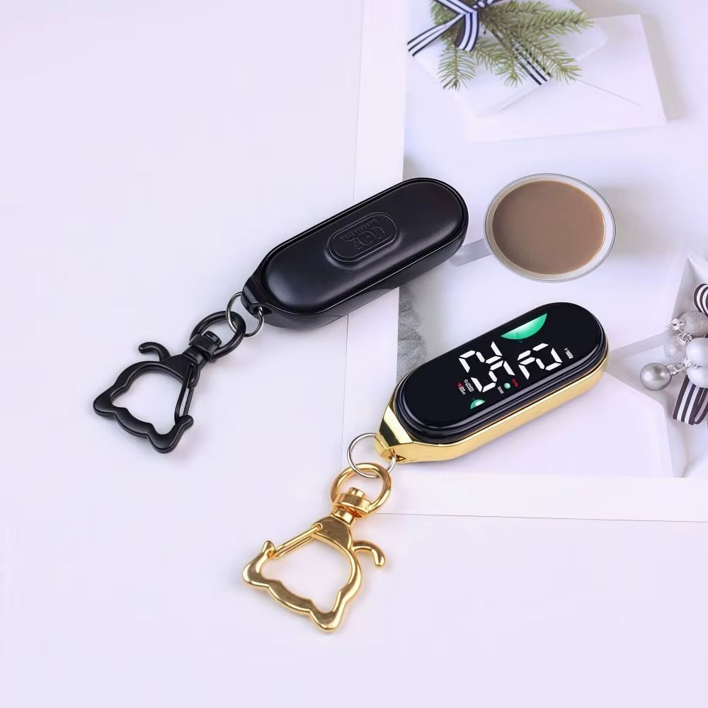 LED Digital Hanging Pocket Watch, Portable Waterproof Carabiner Watch, Luminous Display Fob Watch for Kids & Adults