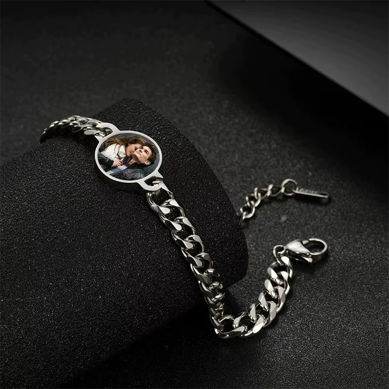 Personalized Heat Activated Magic Bracelet, Custom Hidden Photo Bracelet, Sentimental Memorial Gift for Men & Women
