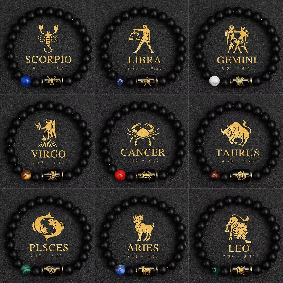 12 Zodiac Constellation Bracelet for Men & Women, Aries Virgo Leo Libra Charm Bangle, Friendship Jewelry