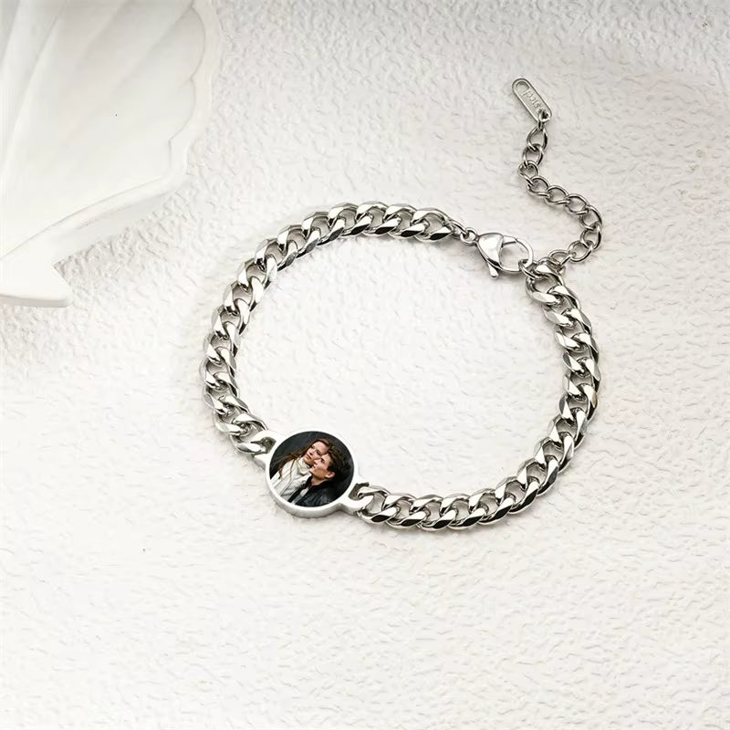 Personalized Heat Activated Magic Bracelet, Custom Hidden Photo Bracelet, Sentimental Memorial Gift for Men & Women