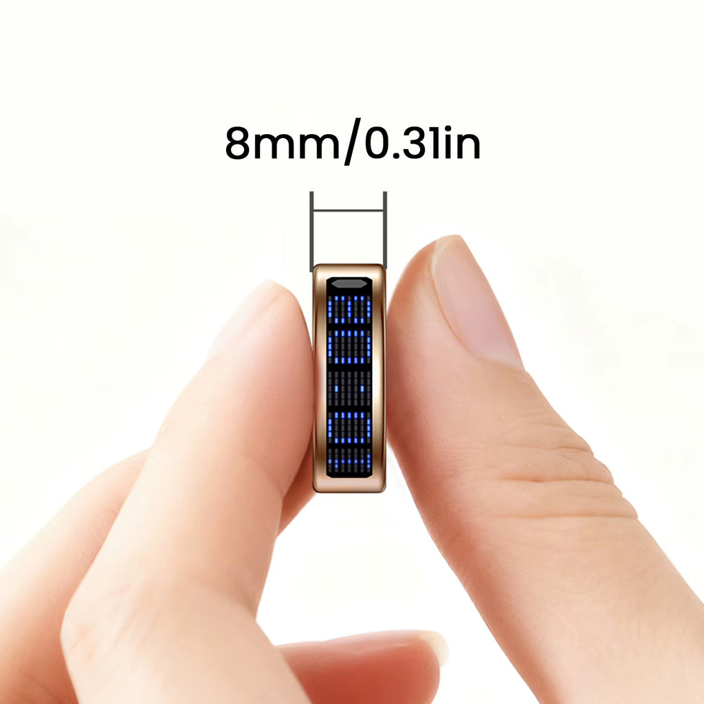 SR16 Smart Ring for Men & Women, Heart Rate Blood Pressure Health Tracker, 5ATM Waterproof Multi Sports Modes, Wireless Charging Smart Ring