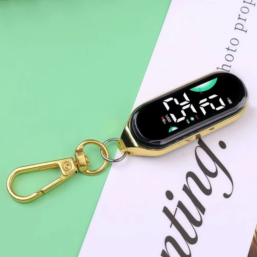 LED Digital Hanging Pocket Watch, Portable Waterproof Carabiner Watch, Luminous Display Fob Watch for Kids & Adults