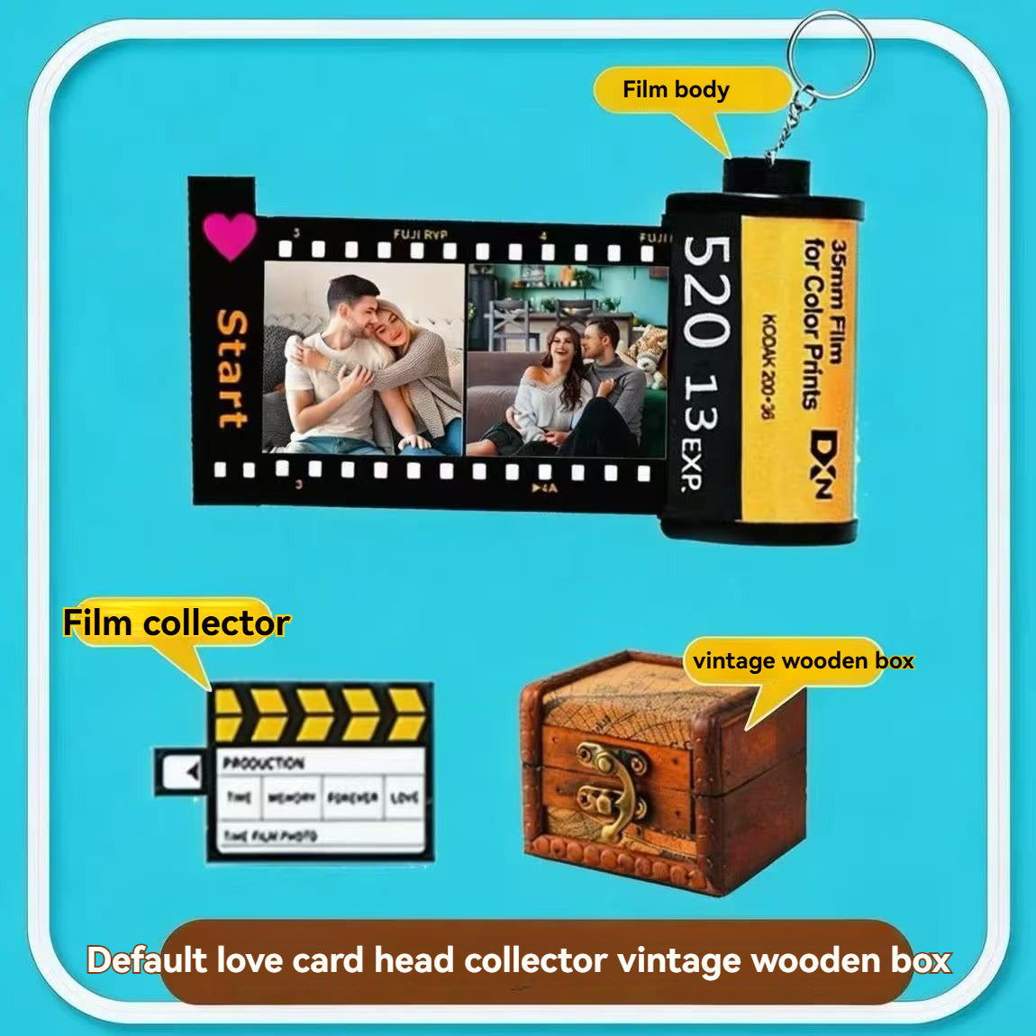 Personalized Custom Camera Film Roll Photo Album, Vintage Style Custom Picture Memory Gift