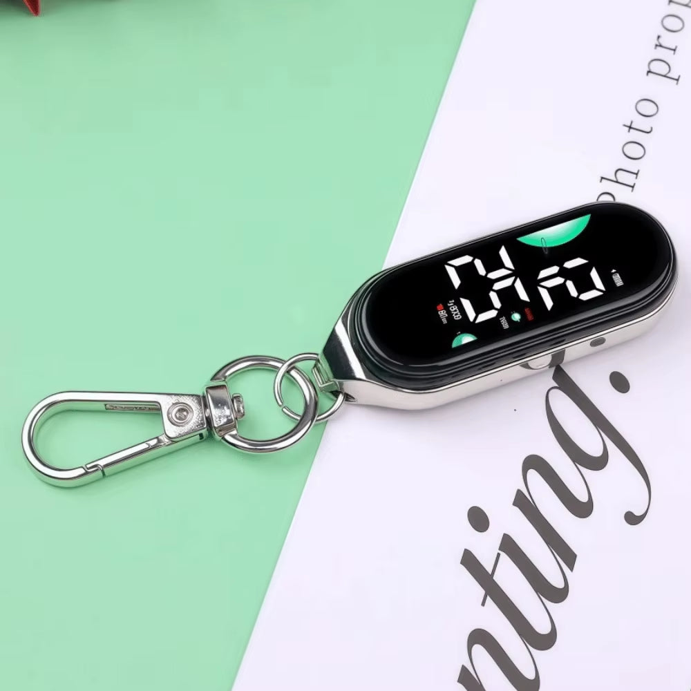 LED Digital Hanging Pocket Watch, Portable Waterproof Carabiner Watch, Luminous Display Fob Watch for Kids & Adults