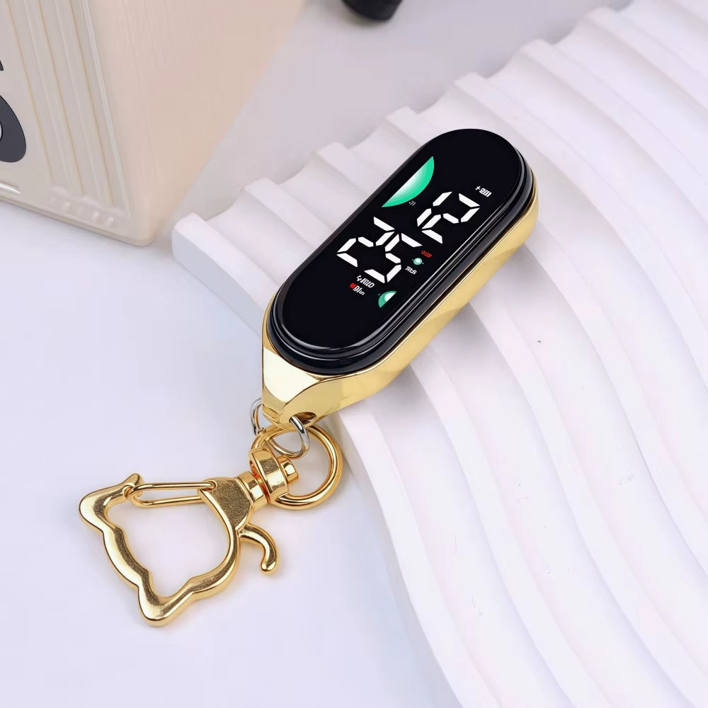 LED Digital Hanging Pocket Watch, Portable Waterproof Carabiner Watch, Luminous Display Fob Watch for Kids & Adults