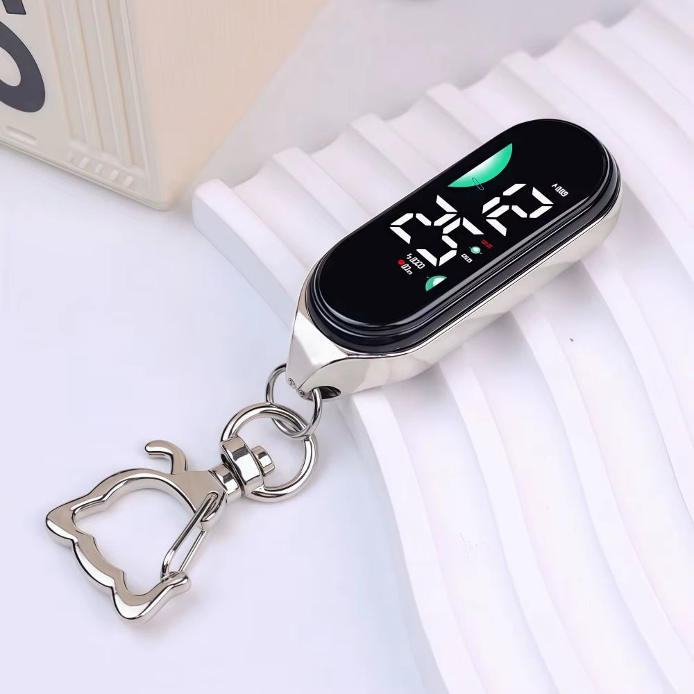 LED Digital Hanging Pocket Watch, Portable Waterproof Carabiner Watch, Luminous Display Fob Watch for Kids & Adults