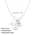 Personalized 3 Layered Initial Necklace for Women | 925 Sterling Silver Pink Heart CZ | Adjustable Snake Chain Choker | Custom Dainty Jewelry Gift