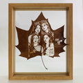Custom Leaf Carving Artwork, Personalized Photo Engraved on Natural Platanus Leaf, Framed Souvenir Keepsake Gift