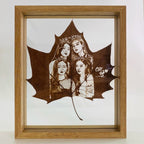 Custom Leaf Carving Artwork, Personalized Photo Engraved on Natural Platanus Leaf, Framed Souvenir Keepsake Gift