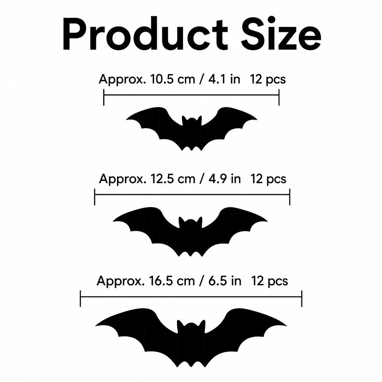 3D Bat LED Light Halloween Decorations, 12/24 Pack Spooky Glowing Ornaments, Bendable Bubble-Free Wall Stickers, Battery Powered Easy Install Indoor Decor for Home Party Window Door Festival