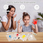 Wooden Transparent Handprint Frame Set, DIY Family Memorial Gift Kit, Acrylic Board, Colorful Paints, Holds Up to 4 Handprints