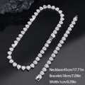 2 Pack Heart Cuban Chain Necklace Set for Men & Women, Hip Hop Style Choker, Luxury Jewelry for Valentine's Day, Birthday, Everyday & Party Wear, Gift for Teens