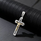 Men's Minimalist Engraved Faith Cross Necklace, Stainless Steel Durable Fashion Jewelry