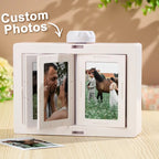 Personalized Rotating Photo Carousel Frame, Custom Flip & Spin Desktop Photo Box, 2026 Christmas Keepsake Gift