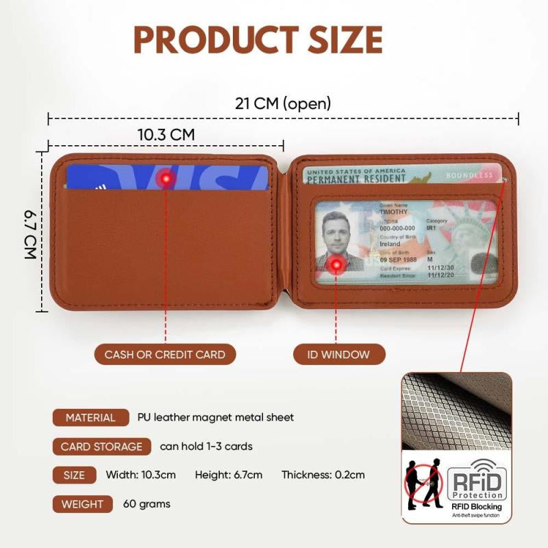 Personalized Magnetic Faux Leather Flip Wallet Case for iPhone, Card Slots Kickstand Cover Custom Name & Pattern