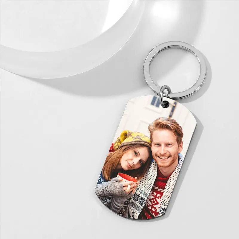 Custom Engraved Calendar Tag Keychain, Romantic Anniversary Keepsake Gift for Lovers, Christmas Present