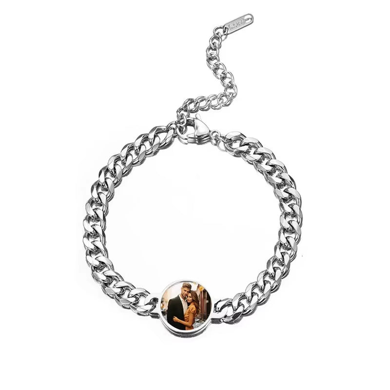 Personalized Heat Activated Magic Bracelet, Custom Hidden Photo Bracelet, Sentimental Memorial Gift for Men & Women