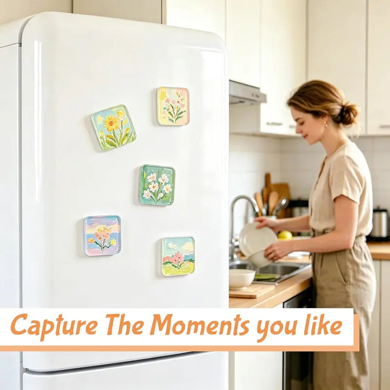 Clear Acrylic DIY Fridge Backing,Square Magnetic Photo Frames for Crafts, Kitchen, Classroom & Office Decoration