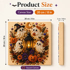 8x8 Inch Spooky Cute Ghost 3D Pearl Diamond Painting DIY Kit, No-Light Fall Handicraft Set, Indoor Wall Art Home Decor & Holiday Party Gift