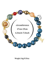 12 Zodiac Artificial Crystal Beaded Bracelet with Charms | Unisex Fashion Jewelry