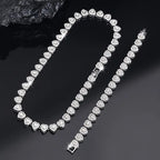 2 Pack Heart Cuban Chain Necklace Set for Men & Women, Hip Hop Style Choker, Luxury Jewelry for Valentine's Day, Birthday, Everyday & Party Wear, Gift for Teens