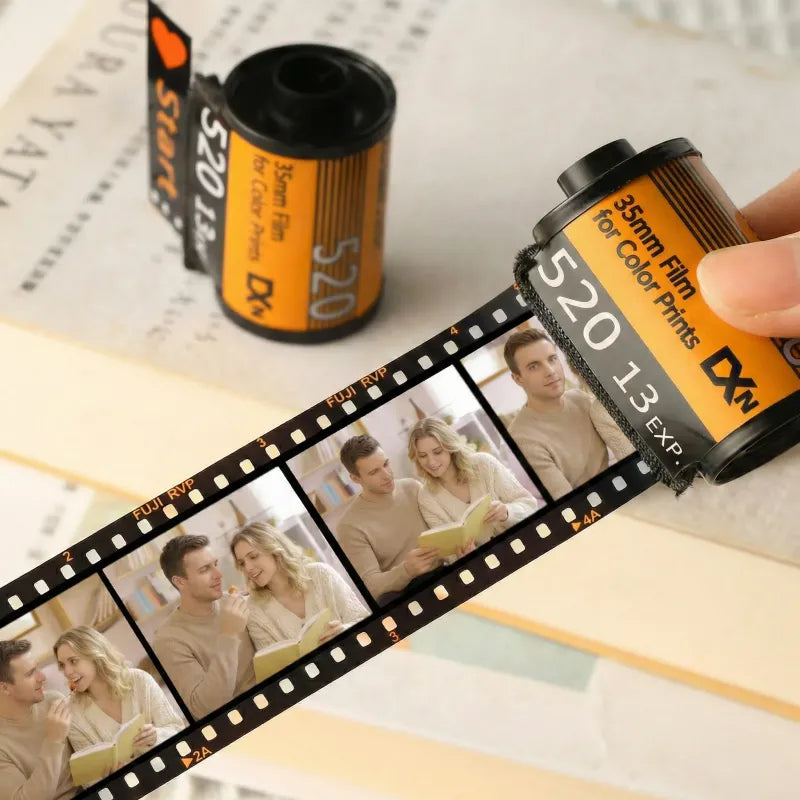 Personalized Custom Camera Film Roll Photo Album, Vintage Style Custom Picture Memory Gift