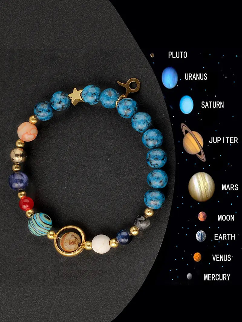 12 Zodiac Artificial Crystal Beaded Bracelet with Charms | Unisex Fashion Jewelry