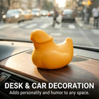 4 Pack Mini Squeeze Quack Ducks, Funny Car Dashboard Accessories, Prank Toys for 4x4 Off-Road Enthusiasts, Cute Office Desk Decor & Bath Toys