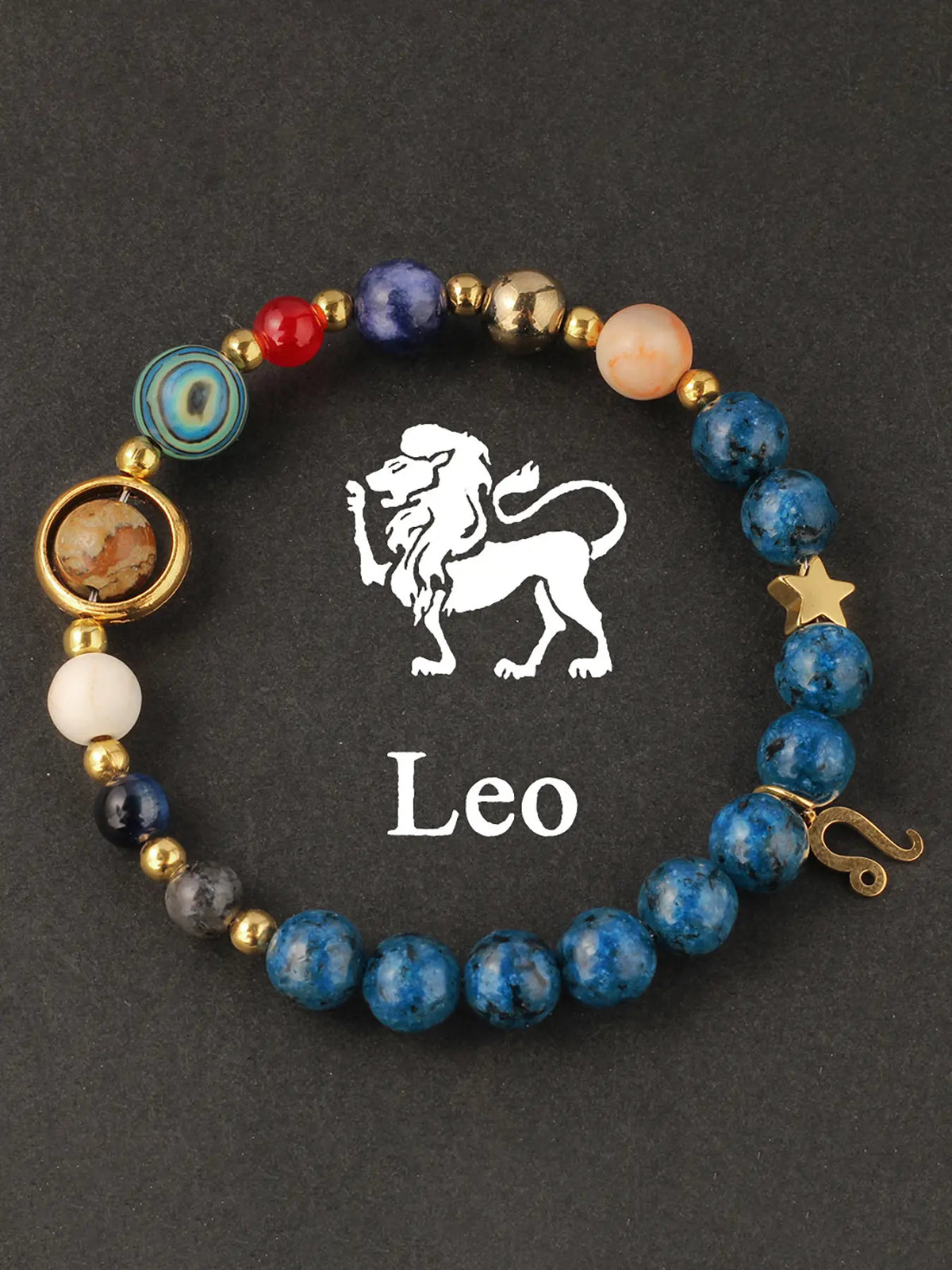 12 Zodiac Artificial Crystal Beaded Bracelet with Charms | Unisex Fashion Jewelry