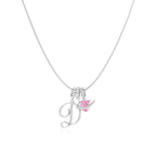 Personalized 3 Layered Initial Necklace for Women | 925 Sterling Silver Pink Heart CZ | Adjustable Snake Chain Choker | Custom Dainty Jewelry Gift