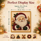 Frameless 3D Beaded Pearl Christmas Diamond Painting DIY Kit, Xmas Wreath Stocking Mosaic Art, Stress Relief Craft for Home Wall Decoration