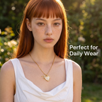 Gold Box Chain Scalloped Shell Heart CZ Initial Necklace, A-Z Micro Pave Letter Pendant, Valentine's Day Gift