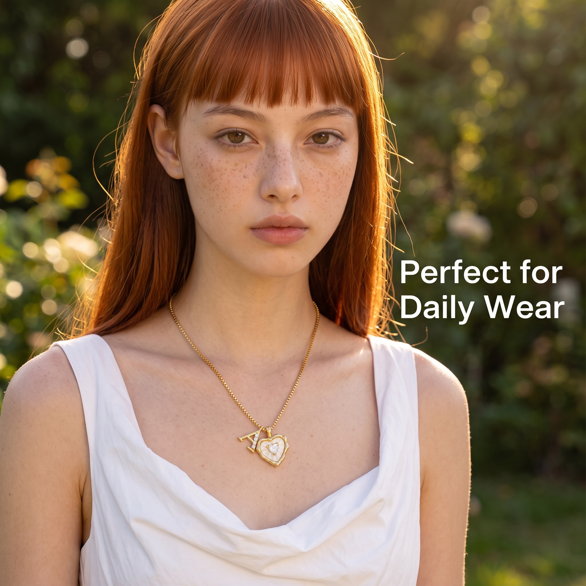 Gold Box Chain Scalloped Shell Heart CZ Initial Necklace, A-Z Micro Pave Letter Pendant, Valentine's Day Gift