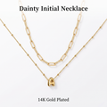 2 Pack Gold Bubble Initial Necklaces for Women, Personalized A-Z Alphabet Pendant Set, Summer Fashion Jewelry for Parties & Birthday Gifts
