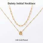 2 Pack Gold Bubble Initial Necklaces for Women, Personalized A-Z Alphabet Pendant Set, Summer Fashion Jewelry for Parties & Birthday Gifts