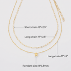2 Pack Gold Bubble Initial Necklaces for Women, Personalized A-Z Alphabet Pendant Set, Summer Fashion Jewelry for Parties & Birthday Gifts