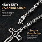 Men's Polished Stainless Steel Cross Pendant Necklace, Edgy Religious Style Accessory, Ideal for Streetwear and Daily Casual Wear