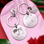 Personalized Custom Date Calendar Keychains, Engraved Important Date Marker, Romantic Couple Gift
